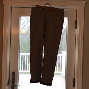 Men’s J Crew flannel lined khakis.